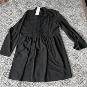 NWT Boohoo Boho Crochet Wide Sleeve Smocked Dress